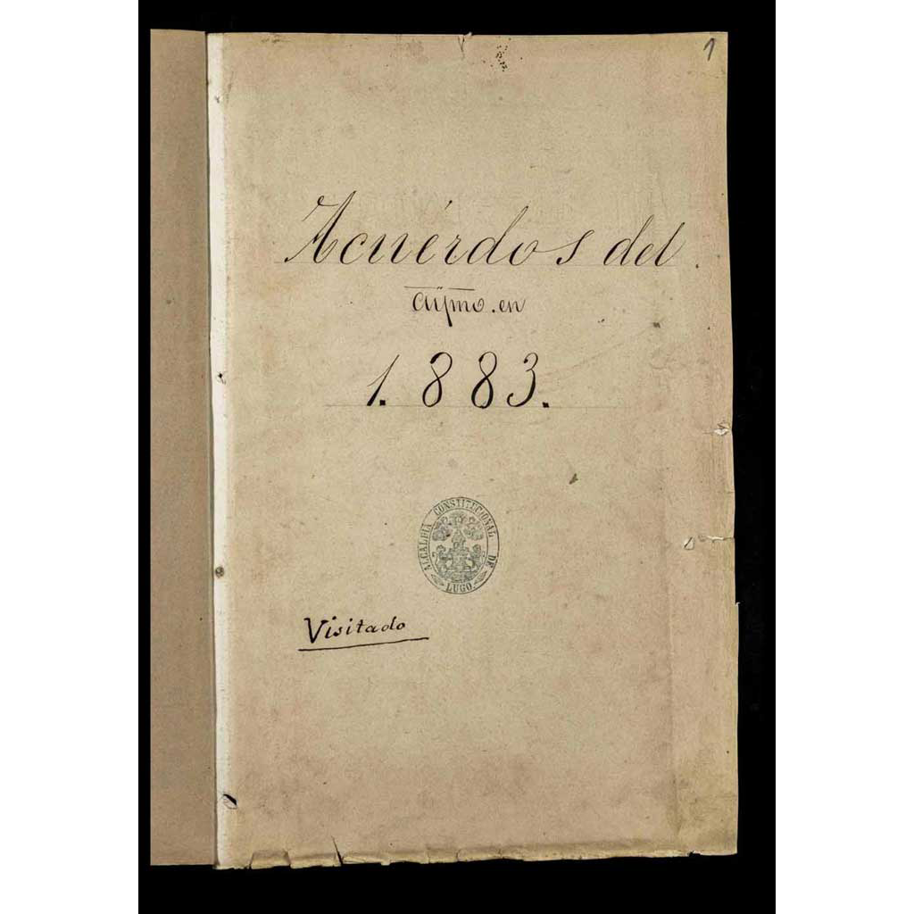 Libro de actas de acordos municipais. 1883