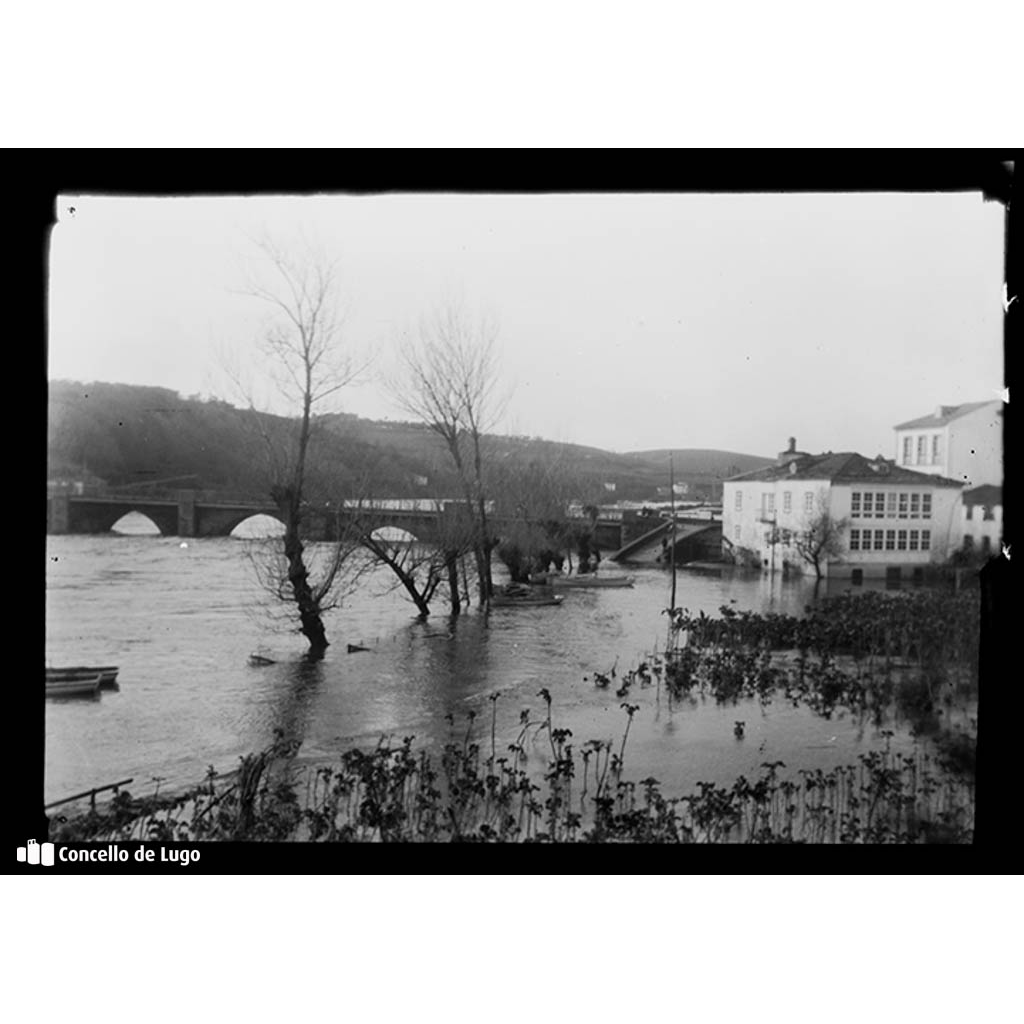 Vista da crecida do Río Miño en 1.929