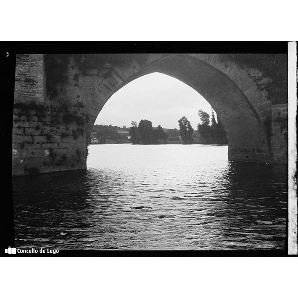 Paisaxe do Río Miño. Detalle dun arco da Ponte Vella