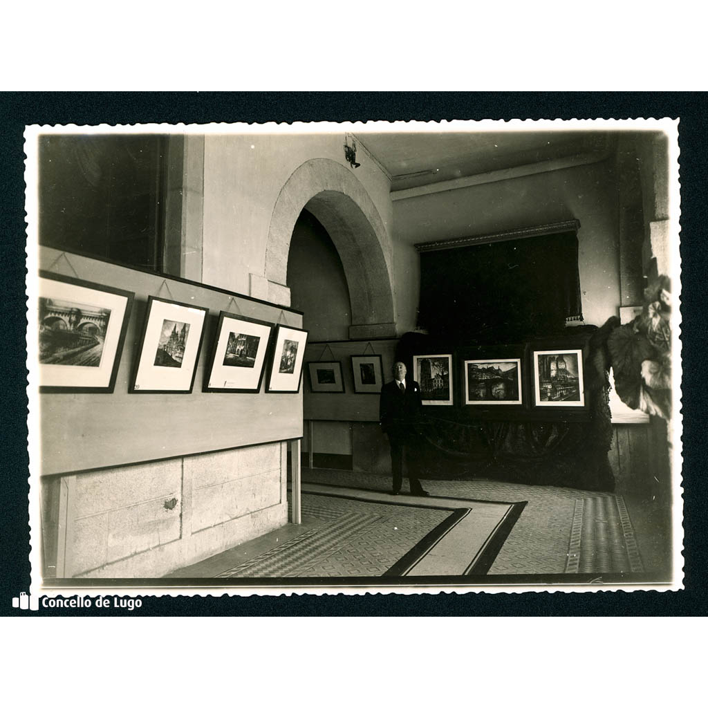 Retrato de Manuel Castro Gil na exposición artística da súa obra celebrada no palacio da Deputación Provincial de Lugo