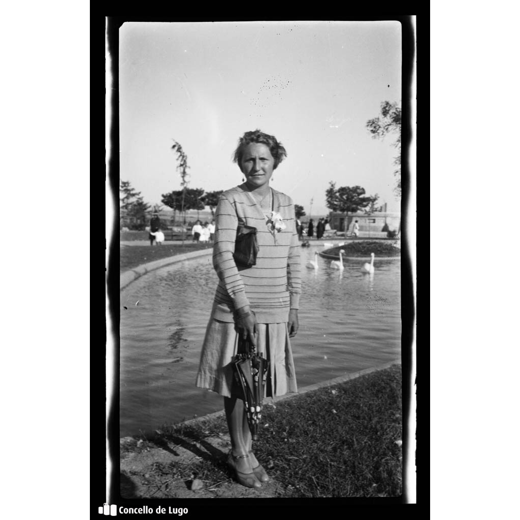 Retrato de Melche Zuike, na excursión de Guitiriz a Lugo. Parque Rosalía de Castro