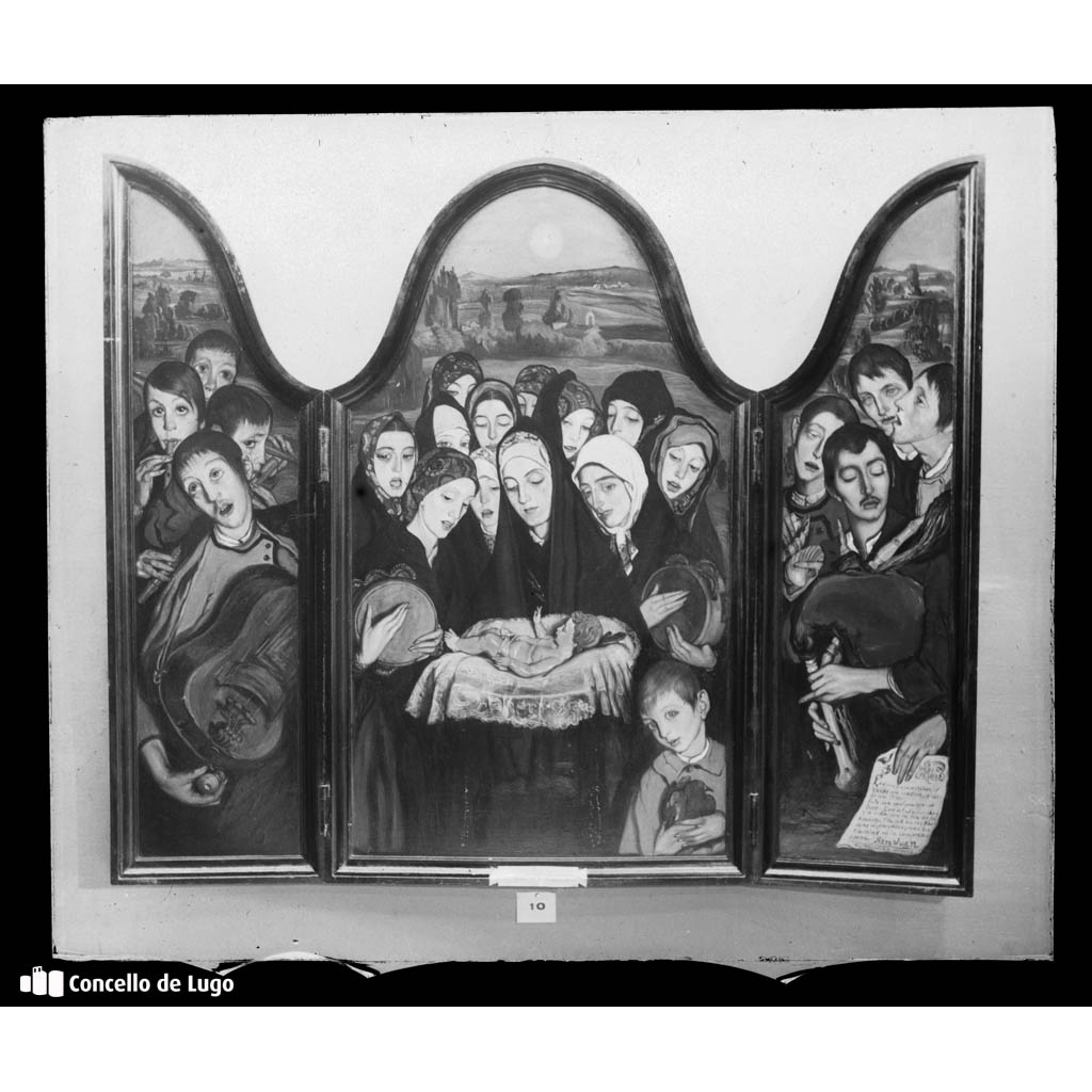 Pintura Galega Contemporánea. Reprodución do Tríptico de Navidad de Xesús Rodríguez Corredoyra